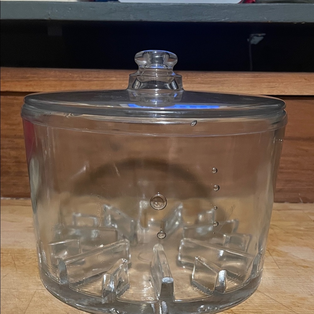 Vintage 1930 Glass Cheese Preserver jar